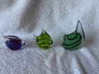 Vintage Handcrafted Glass Fish Figurines Set Of 3 Murano Style — photo 2