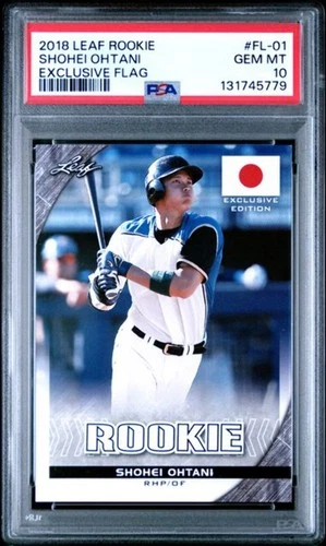 Graded 2018 Leaf Rookie Shohei Ohtani #FL-01 Exclusive Flag Rookie Card PSA 10