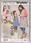 8712 SIMPLICITY - APRONS & matching for 18" Doll - ADULT Sz S/M/L & GIRLS S/M/L