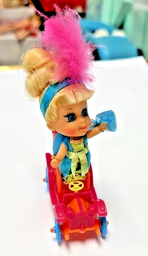 Vintage Mattel Liddle Kiddle Lenore Limousine Mini Doll w car nice & bright !