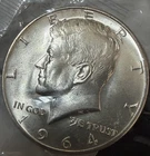 90% Silver 1964 D JFK Kennedy Half Dollar Uncirculated-60 Accented Hair