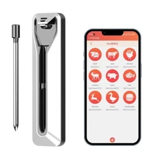 Smart Grill Meat Thermometer Digital with Bluetooth Ultra-Thin Probe Wireless Me