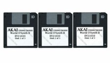 Akai S5000 / S6000 Set of Three Floppy Disks World O'Synth II EV21033