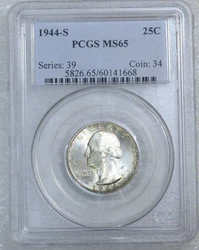1944 S Washington Silver Quarter PCGS MS65 Nice Original Luster #H94A