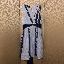 Anthropologie Maeve Blue Striped Wave Dress Size 6