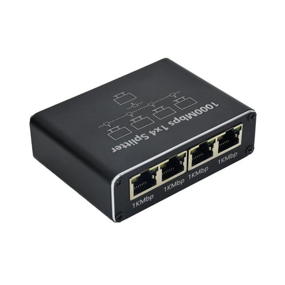 RJ45 Gigabit Ethernet Splitter 1000Mbps LAN Network Internet 1 to 4 Out Adapter - Image 2 of 4