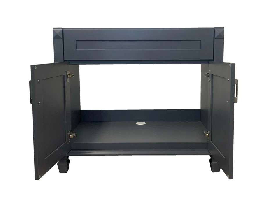 36英寸灰色摇床单人浴室梳妆台底柜36英寸宽x21英寸x32英寸高 — 第 3/4 张图片