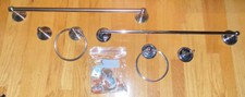 2 Sets MOEN Kohler Bathroom Hardware 3 Piece 24 Towel Bar Ring Robe Hook Delta