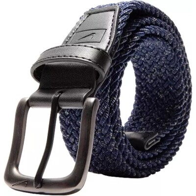 NIKE MEN'S HEATHERED STRETCH WOVEN BELT NAVY/KHAKI