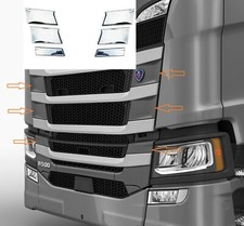 For Scania R NextGen 2016+ trucks 3D Mirror Stainless Steel Front Decorations