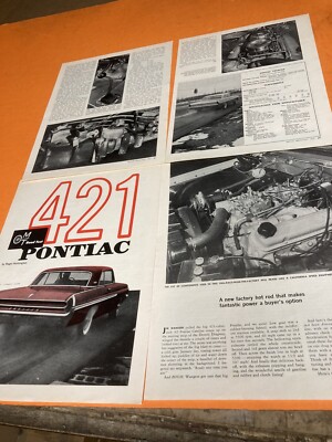 1962  PONTIAC ''421''  ORIGINAL  ARTICLE ROAD TEST SPECS INFO MOTOR TREND