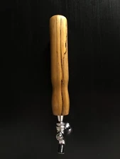 Beer Tap Handle Wood Decor Spalted Poplar Hand Turned Unique Handmade Draft Beer