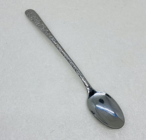 Vintage World Edelstahl Esslöffel Cocktail geprägt Blumengriff 7,5" 29