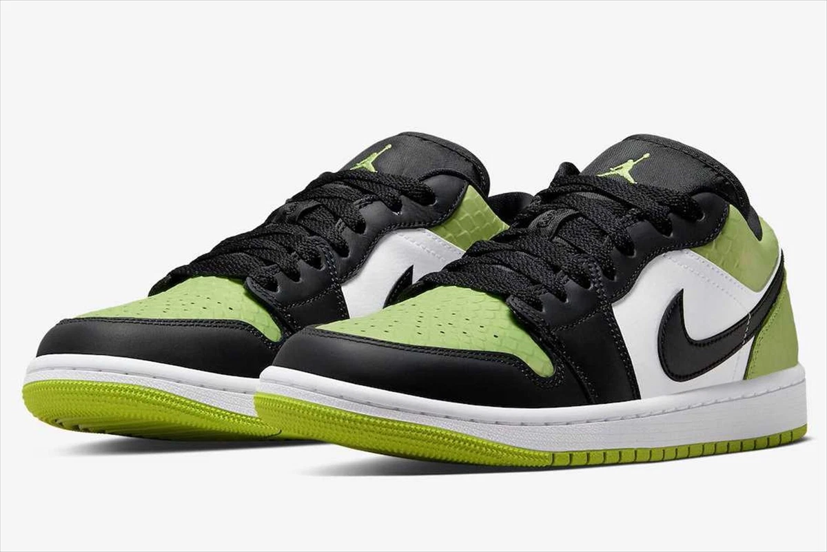 NIKE Women's AIR JORDAN 1 LOW VIVID GREEN SNAKESKIN DX4446-301 US 11.5 / 28.5cm