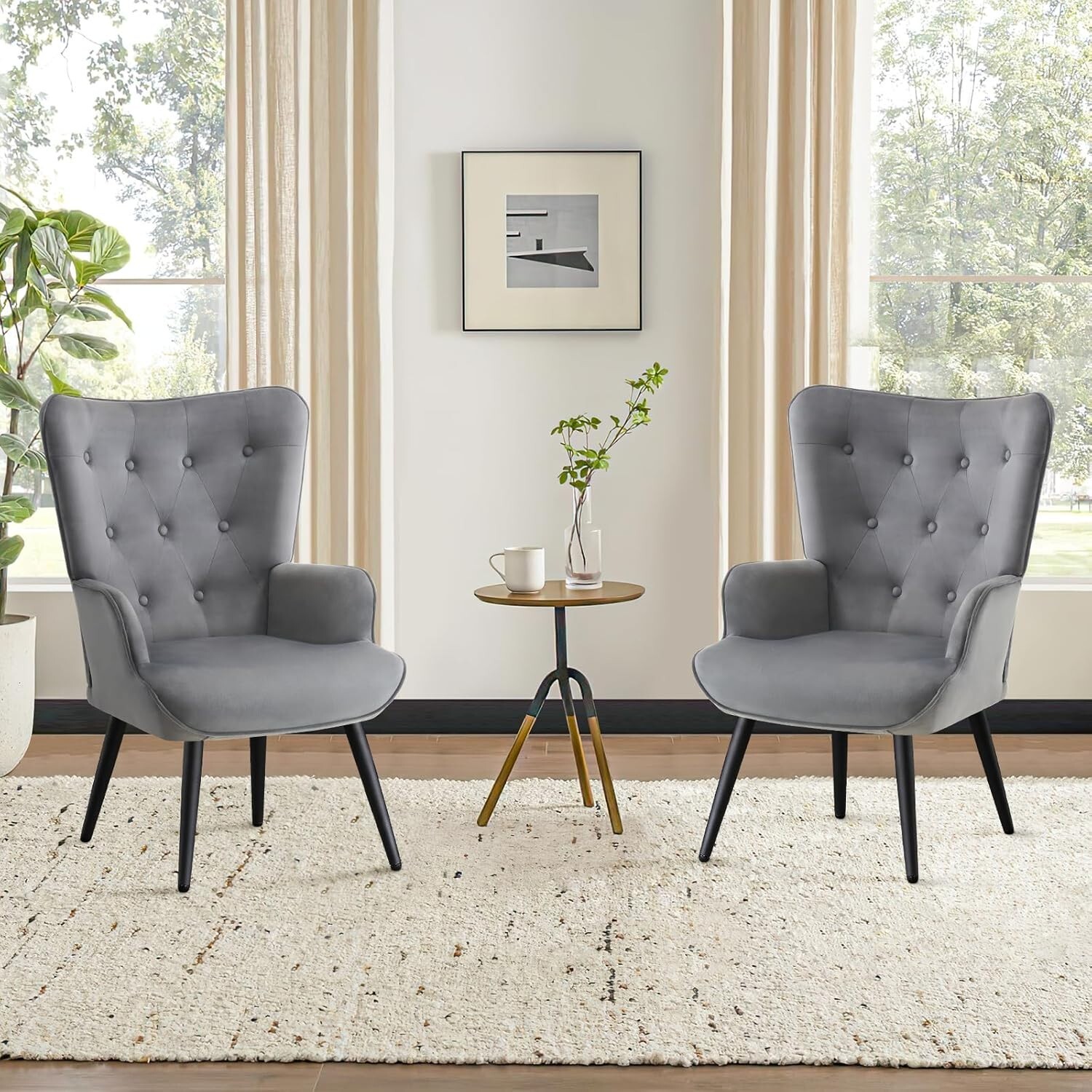 Living Room, Upholstered Reading Chair High Back