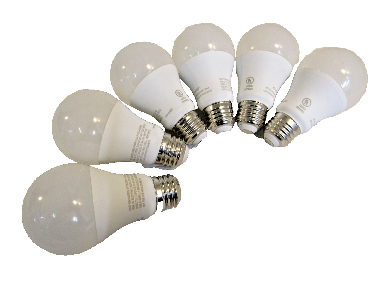 Set Of 6 A19 Frosted Warm White E26 Base 60 Watt Equivalent