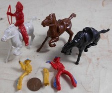 Lot of Vintage Ajax Hard Plastic Horse Rider