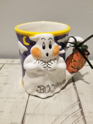 Blue Sky Clayworks Heather Goldminc Ghost Boo Coffee/Tea Cup