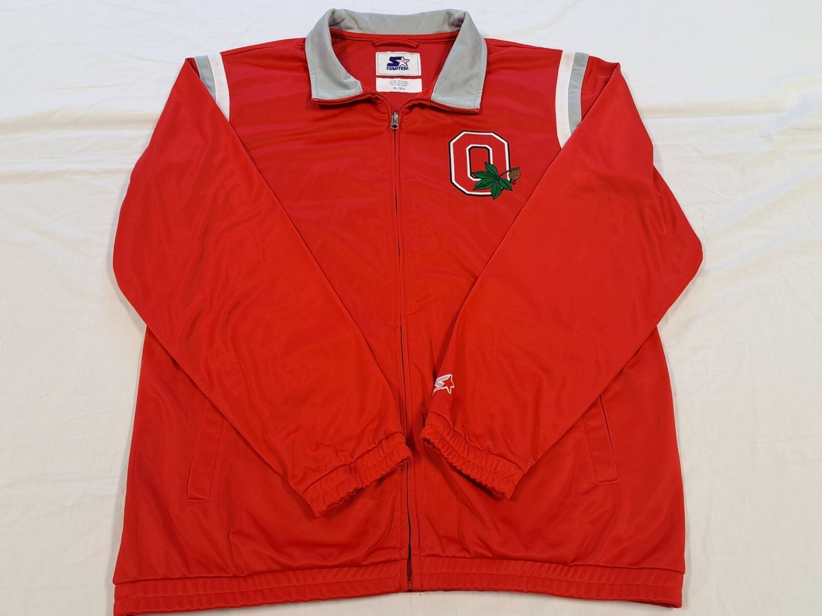 Starter Vinatge Ohio State University Buckeyes Full Zip Red Sweatshirt Mens  XL