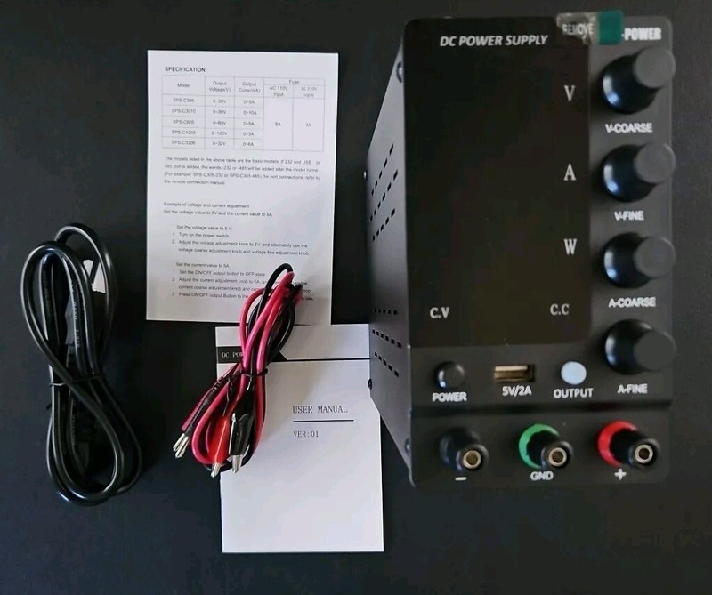 DC Bench Power Supply Variable 30V 10A,Adjustable Switching Regulated w/USB Port
