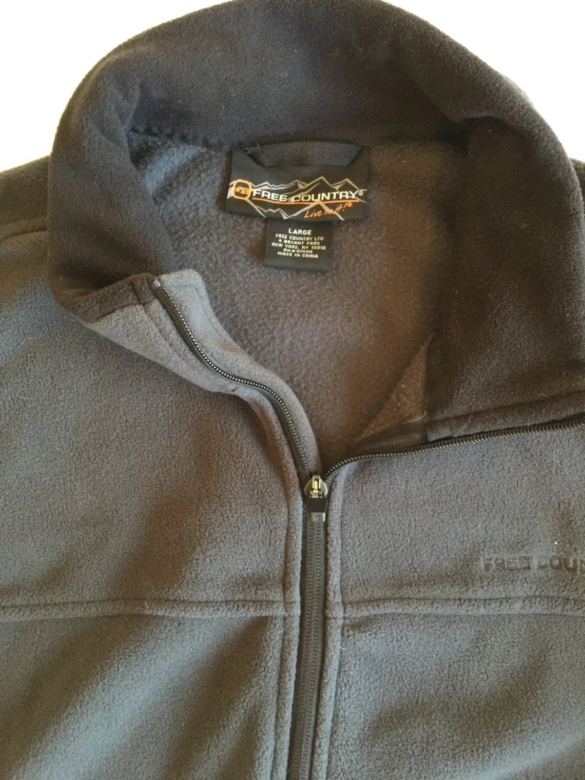 Free Country Softshell Jacket Coat Mens Black L Water Resistant Fleece Full Zip