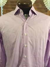 Men's EUC PROPER CLOTH Sz 16.5-17/43 Purple LS Button Up Dress Shirt