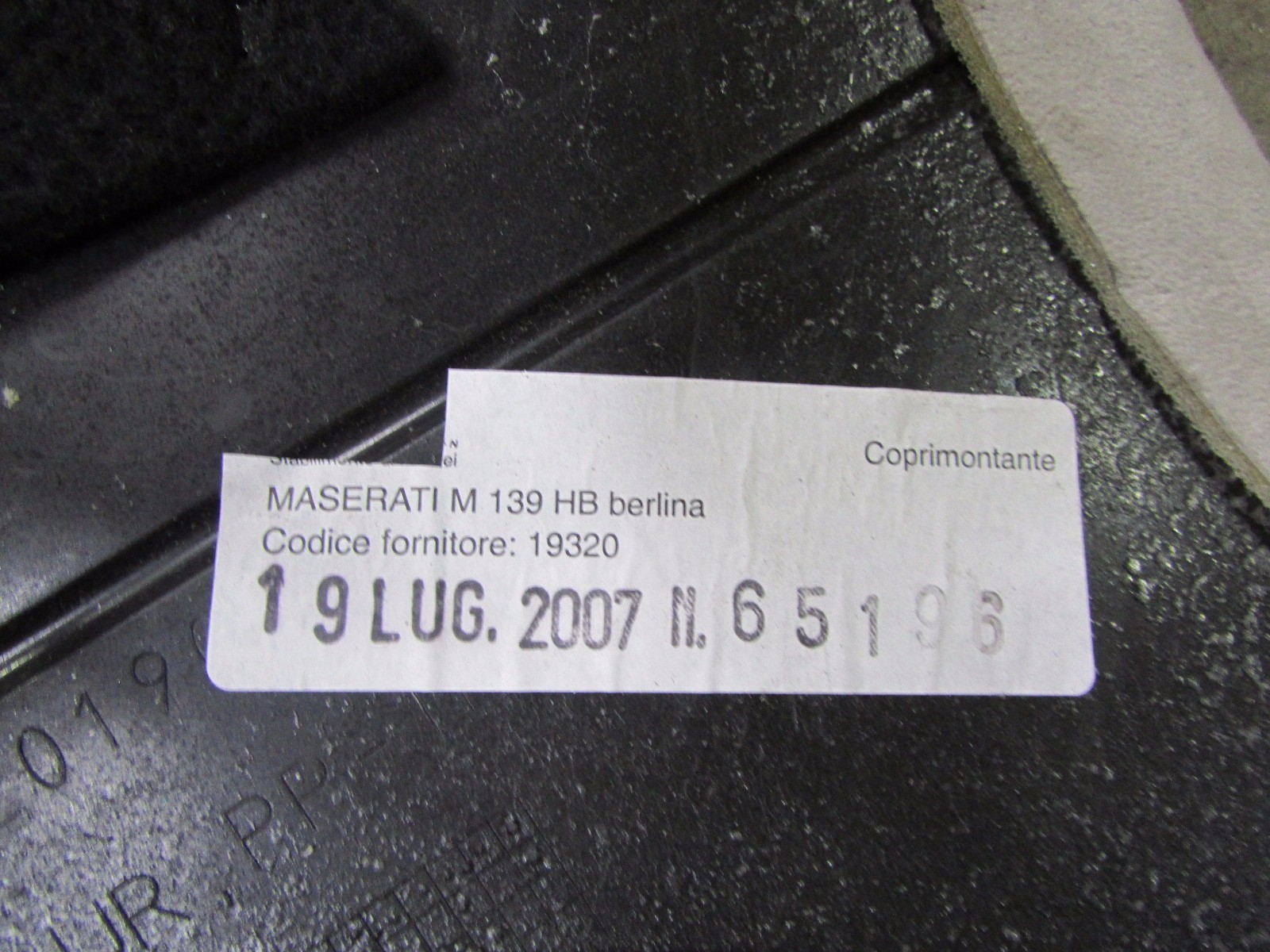 Maserati Quattroporte, RH, Right, C-Pillar Trim Panel, Grey, Used, P/N 981357003