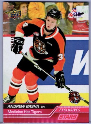 Andrew Basha Rookie 2023-24 Upper Deck CHL #333 Exclusives /100 - Calgary Flames