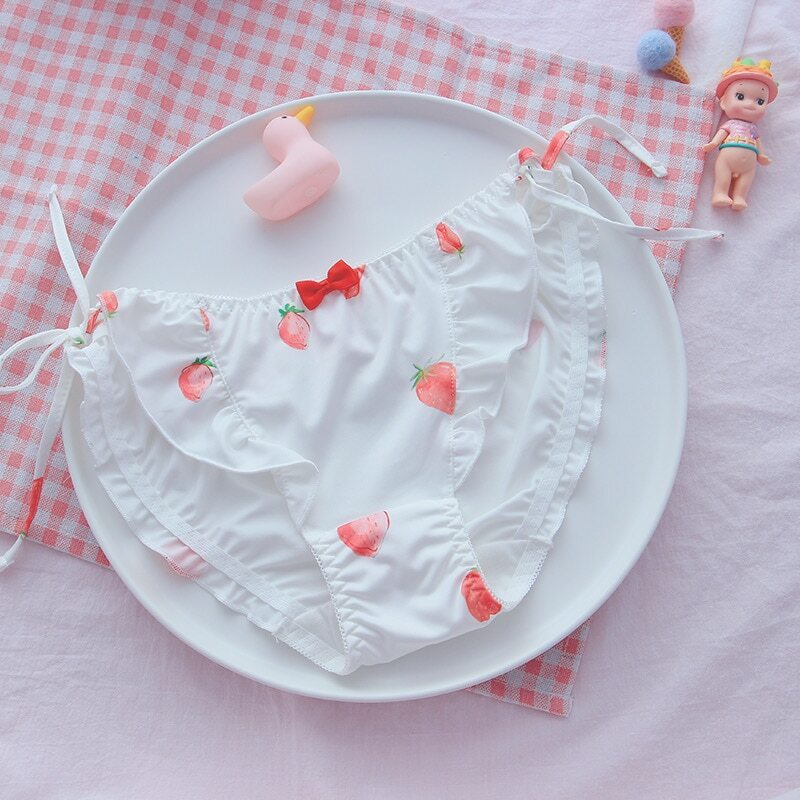 Japanese Anime Kawaii Style Underwear Strawberry Print