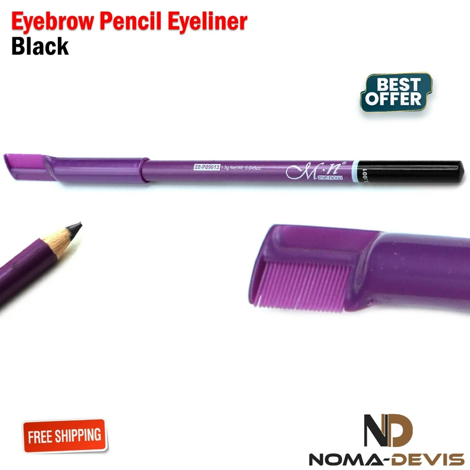 Eyebrow Pencil Eyeliner Pen with comb Makeup Cosmetic Tool Waterproof Black - Image 2 of 4