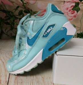 NIKE AIR MAX 90 PREMIUM FROZEN SNOWFLAKE White/Blue Lagoon \u003eYouth 12c  \u003epreowned | eBay