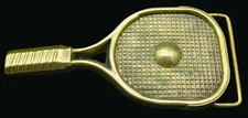 Racquetball Raquet Ball Baron Buckles Brass Vintage Belt Buckle