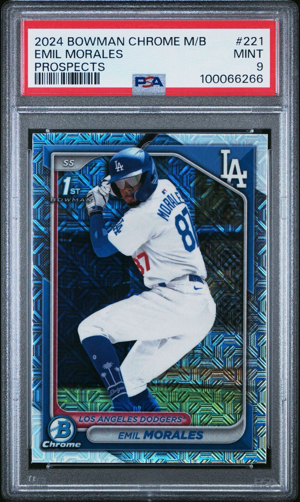 2024 Bowman Chrome - Prospects Mojo Refractor #BCP-221 Emil Morales (RC) PSA 9