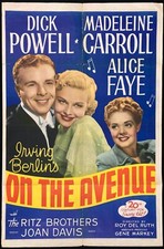 On the Avenue ORIGINAL One Sheet Movie Poster Dick Powell Alice Faye 1947RR