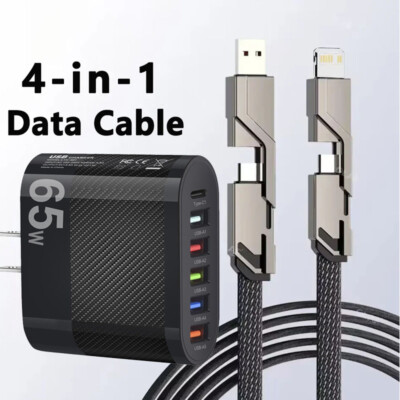 4 in 1 Fast USB Charging Cable Universal Multi Function Cell Phone Charger Cord