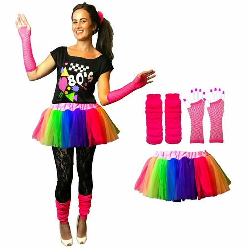 NEON 80s FANCY DRESS HEN PARTY COSTUMES 
