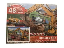 Melissa Doug Building Site Jumbo KIDS Jigsaw Floor Puzzle 48 pc 2 x 3 Feet
