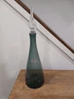 VINTAGE BLENKO GLASS DECANTER 920m CHARCOAL CRACKLE WINSLOW ANDERSON 17"