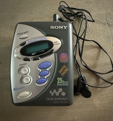 Sony Walkman WM-FX241 Port. Cassette Player with AM/FM Radio, Mega Bass works!