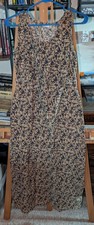 Vtg Bobbie Brooks Maxi Dress Womens 4/6 S Cream Blue Corduroy Floral Cottagecore