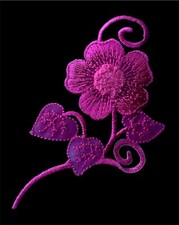 Embroidered Iron-On Applique 4 3/8 x 2 5/8 inch