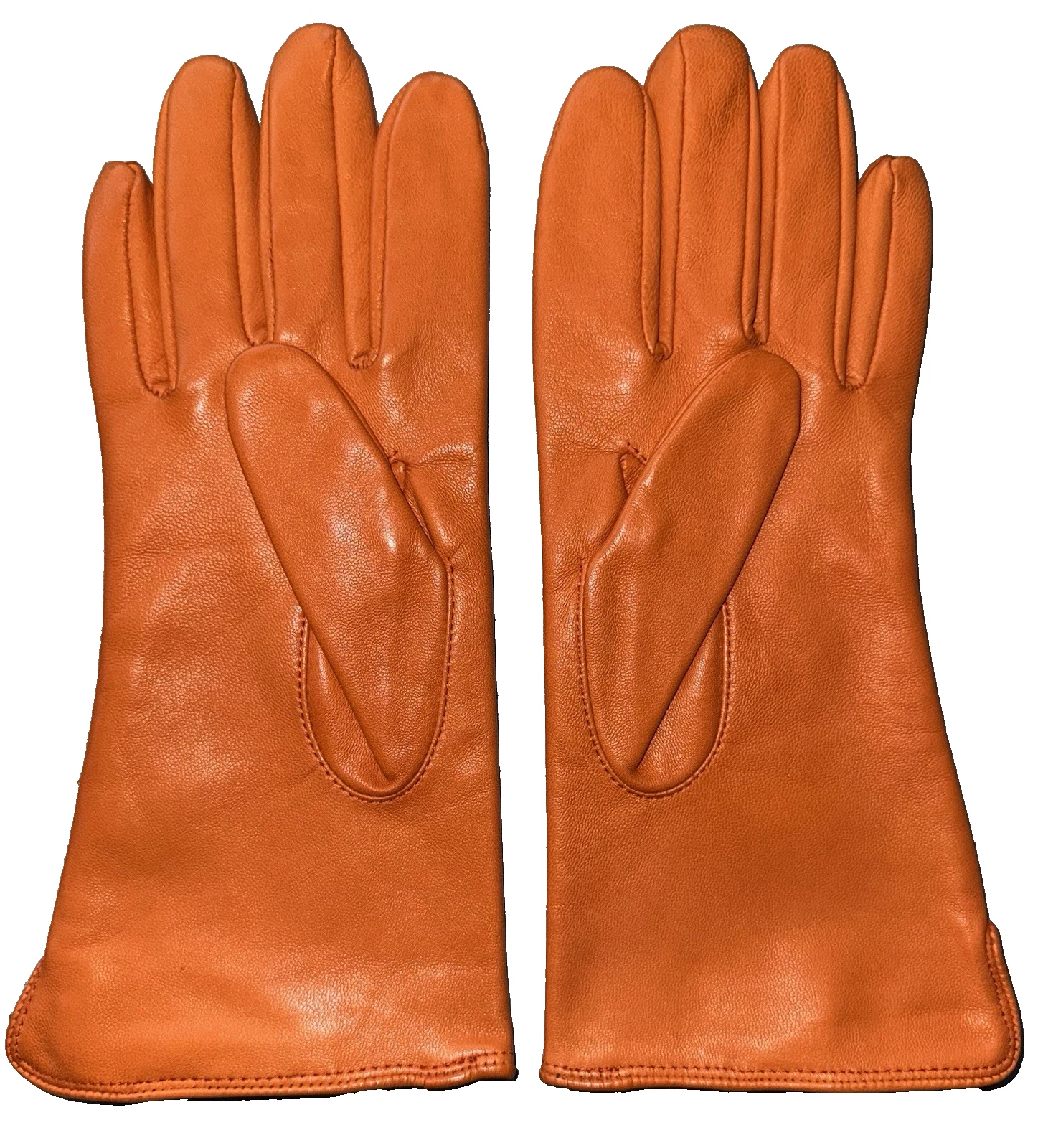 SOUTHCOMBE ORANGE SUPER SOFT LEATHER FULLY SILK LINED GLOVES SIZE L NEW