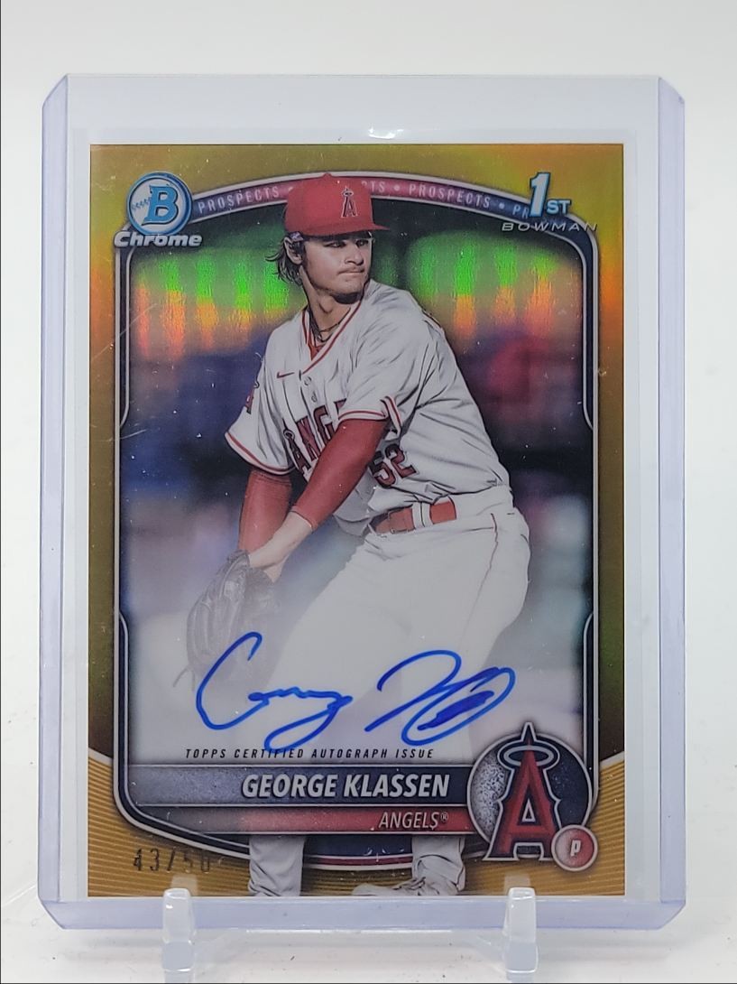 GEORGE KLASSEN 2025 BOWMAN CHROME 1ST GOLD REFRACTOR AUTO /50 Q4271