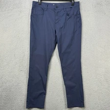 Travis Mathew Pants Chino Golf Mens 36 Blue Straight Flat Front Performance Tech