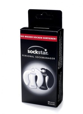 SOCKSTAR SOCKENKLAMMERN SOCKENCLIPS Black & White  20er-Pack je 5 in 4 Farben