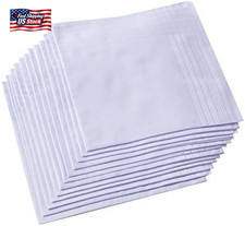 Men'S Pure White 100 Cotton Handkerchief
