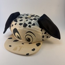 Vintage 1996 Disney Dalmatian Hat   As-Is   Missing Nose, Yellowed, Broken Snap