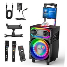 Karaoke Machine for Adults with 2 Wireless Microphones Portable Party Speaker