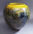 Antique American Art Pottery Vase c.1900 Weller? Rookwood? Yellow Ombre Glazed