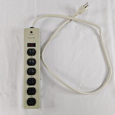 Belkin F9D601-04 Metal Case Surge Protector 6 Outlets Thick Cable Please Read  